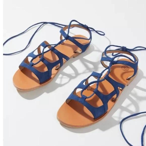 Urban Outfitters Hazel Gladiator Sandals in Navy Faux Suede. Size 9. Brand new! - Picture 4 of 6